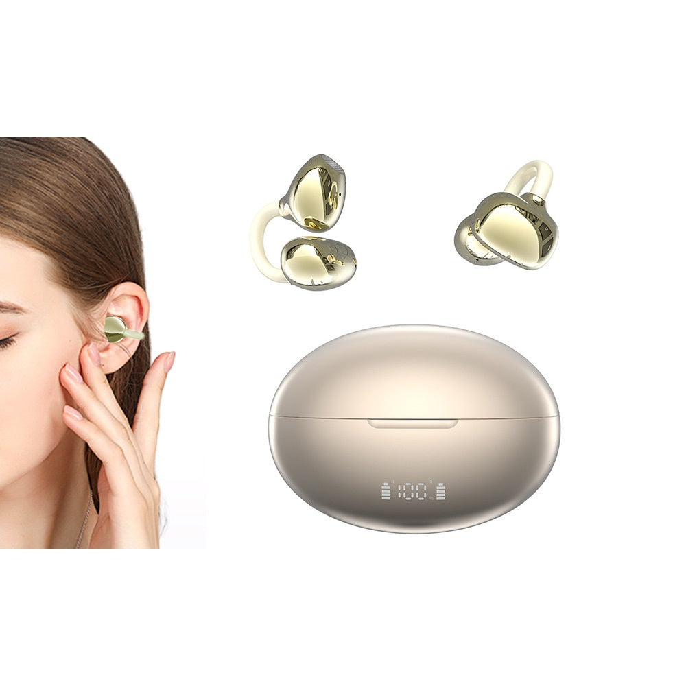 Bluetooth Open Ear Clip-On Earbuds Wireless Headphones for Sports