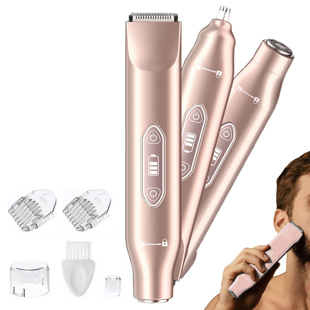3-in-1 Electric Shaver Nose Hair Trimmer for Face Body Bikini Underarm and Legs