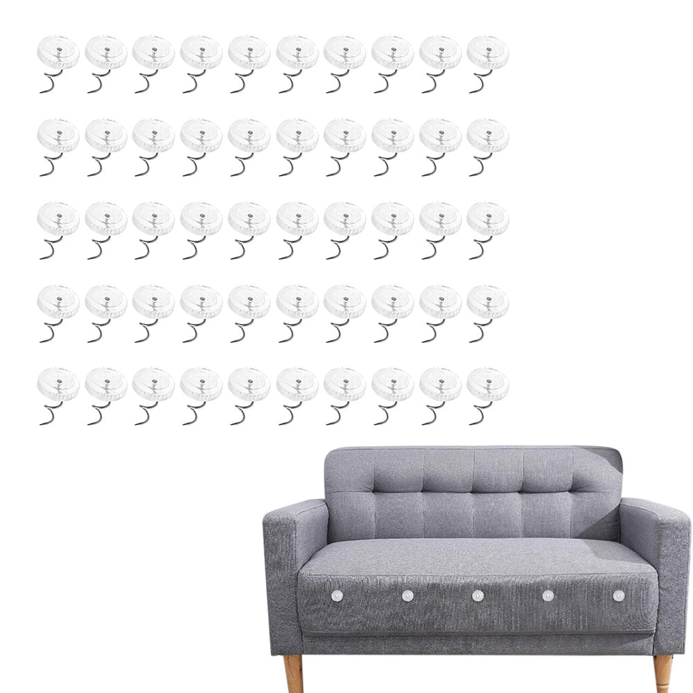 50 Pack Clear Spiral Pins for Bed Skirts Sofa Covers and Upholstery