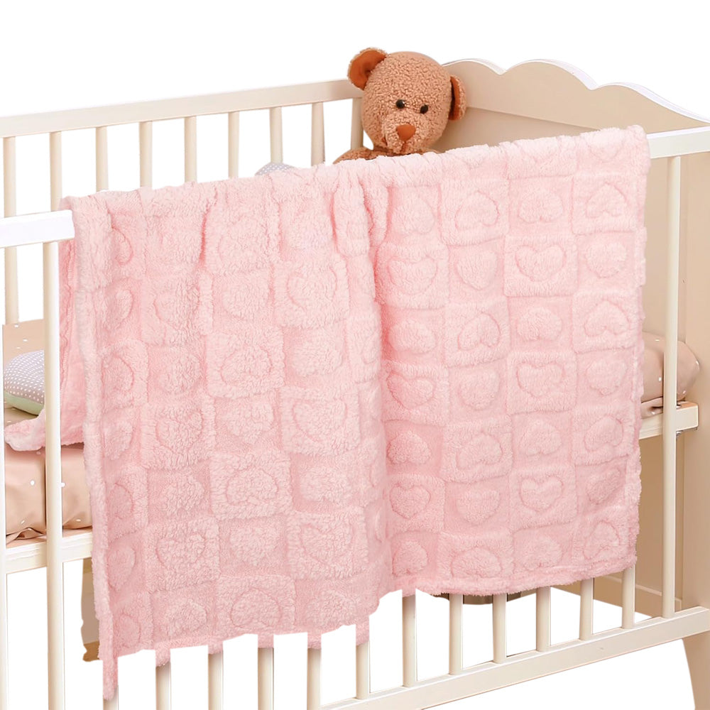 Heart Checkered Blanket Soft Polyester Blanket for Bed and Travel