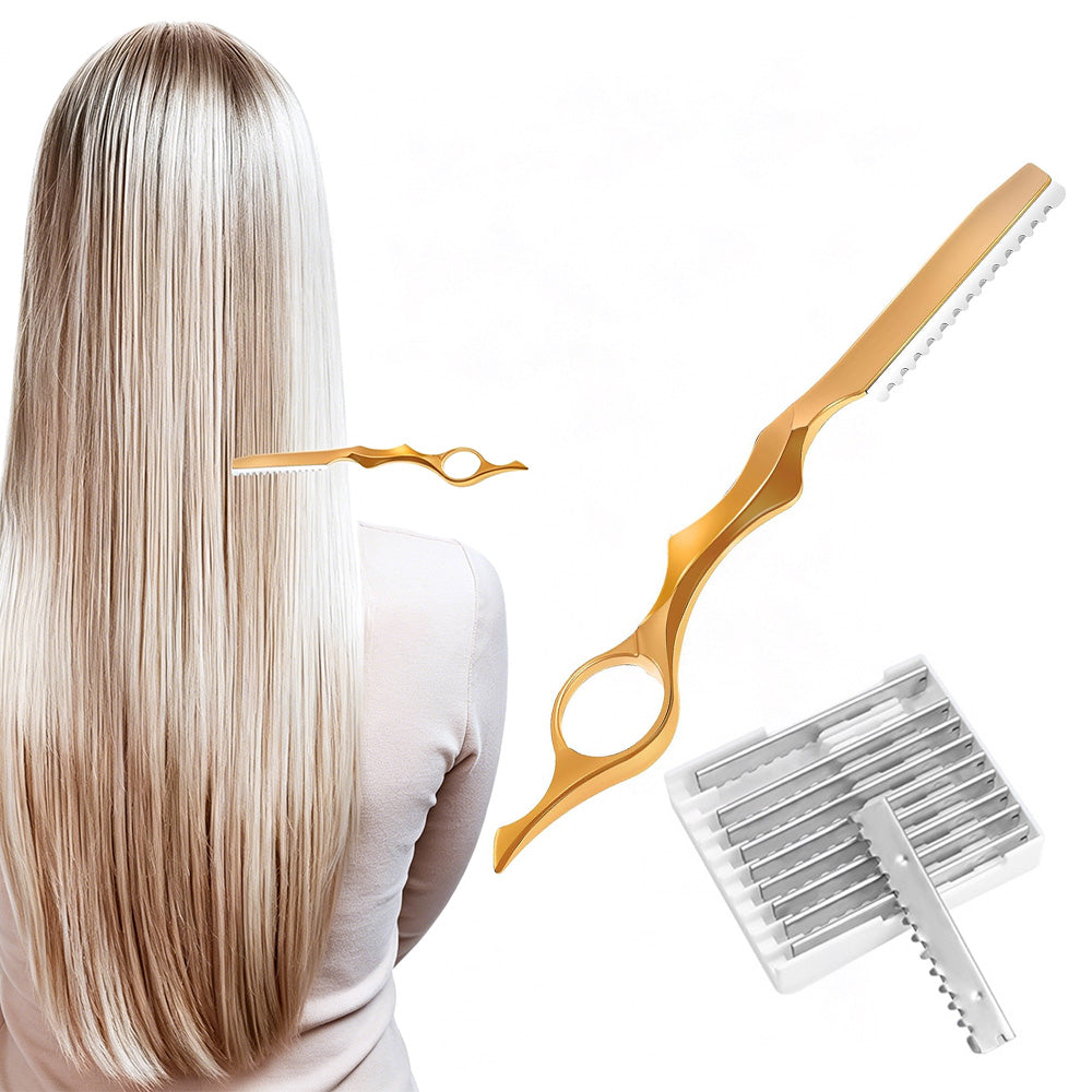 Hair Thinning Razor with 10 Replacement Blades for Professional Salon and Home Use