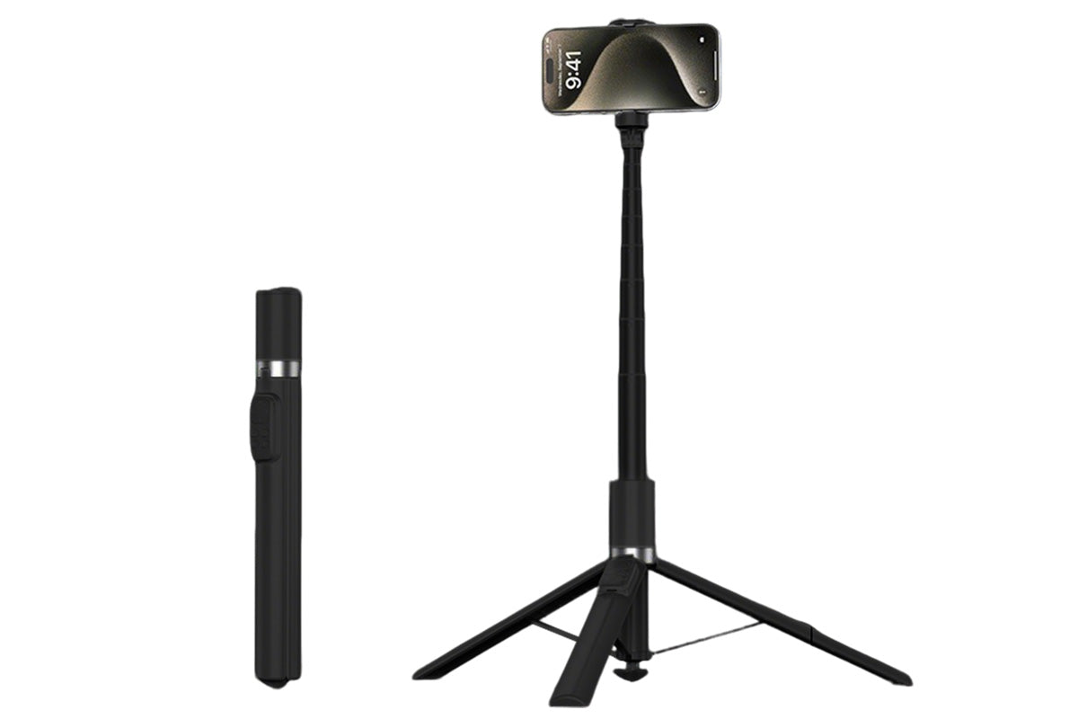 Extendable Phone Tripod Selfie Stick with 9-Button Wireless Remote for Travel Vlogging