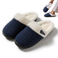 Indoor Non Slip Fuzzy Slippers for Women Warm Knitted House Shoes-Navy