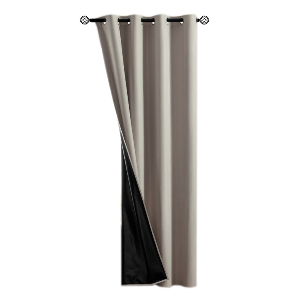 Blackout Curtain Panel with Black Liner Heat & Light Blocking Drapes