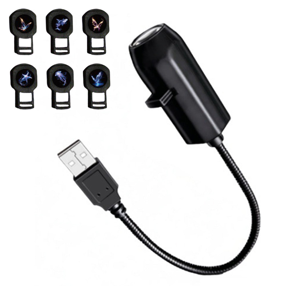 USB Star Projector Light Galaxy Planet Night Lamp with Replaceable Slides