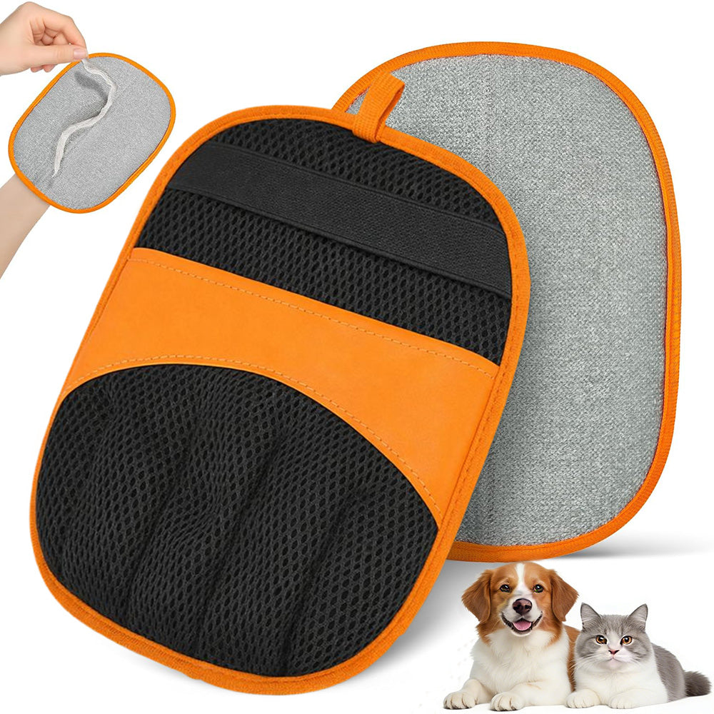 Electrostatic Pet Hair Remover Gloves Lint Brush for Furniture auto seats-Blue