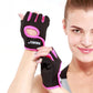 Gym Gloves Half Finger Sports Training Fitness Exercise Cycling Weight Lifting Gloves for Men Women-Rose Red