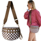 Checkered Crossbody Bag Belt Bag Bum Bag For Women Sling Bag With Shoulder Strap