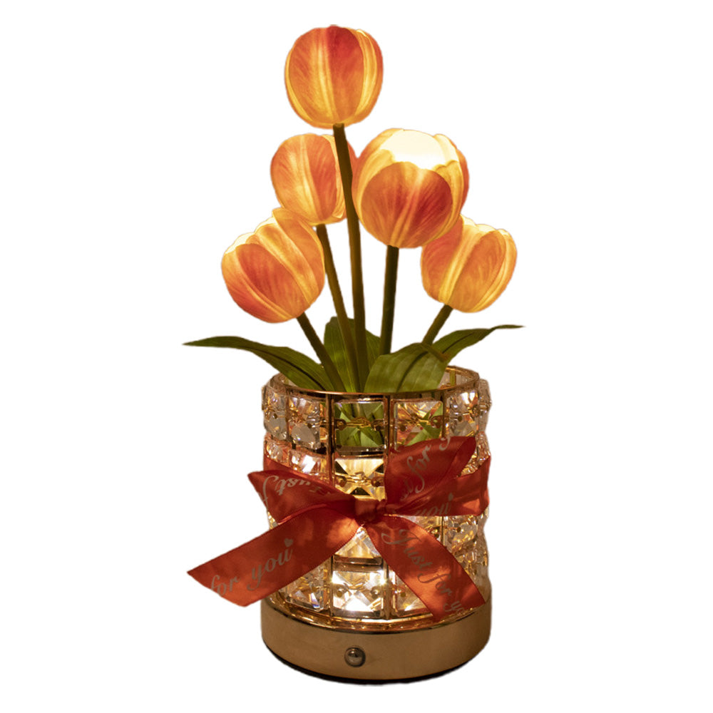 Tulip Flower Lamp Valentine Day Gifts 3 Color Dimming Night Light
