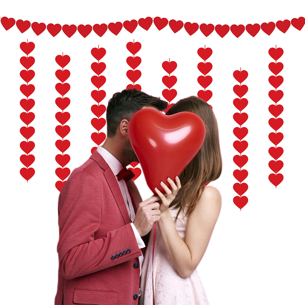 Felt Heart Garland Banner Decoration for Valentine's Weddings & Parties