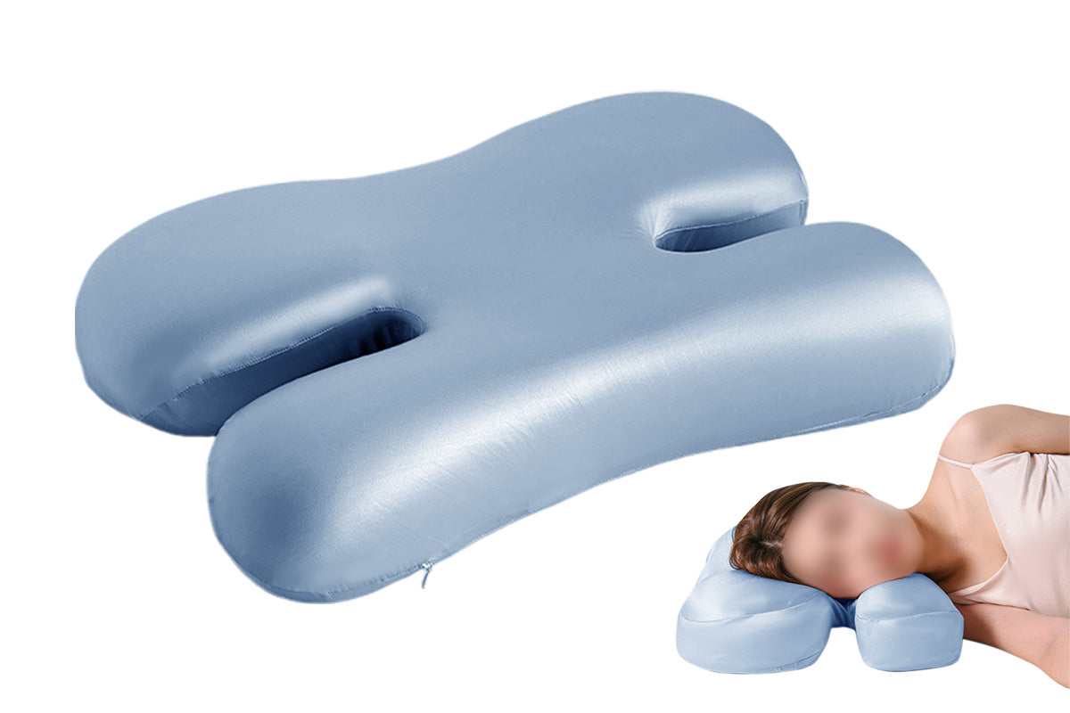 H-Shape Anti-Wrinkle Side Sleeper Pillow Satin Sleep Pillow