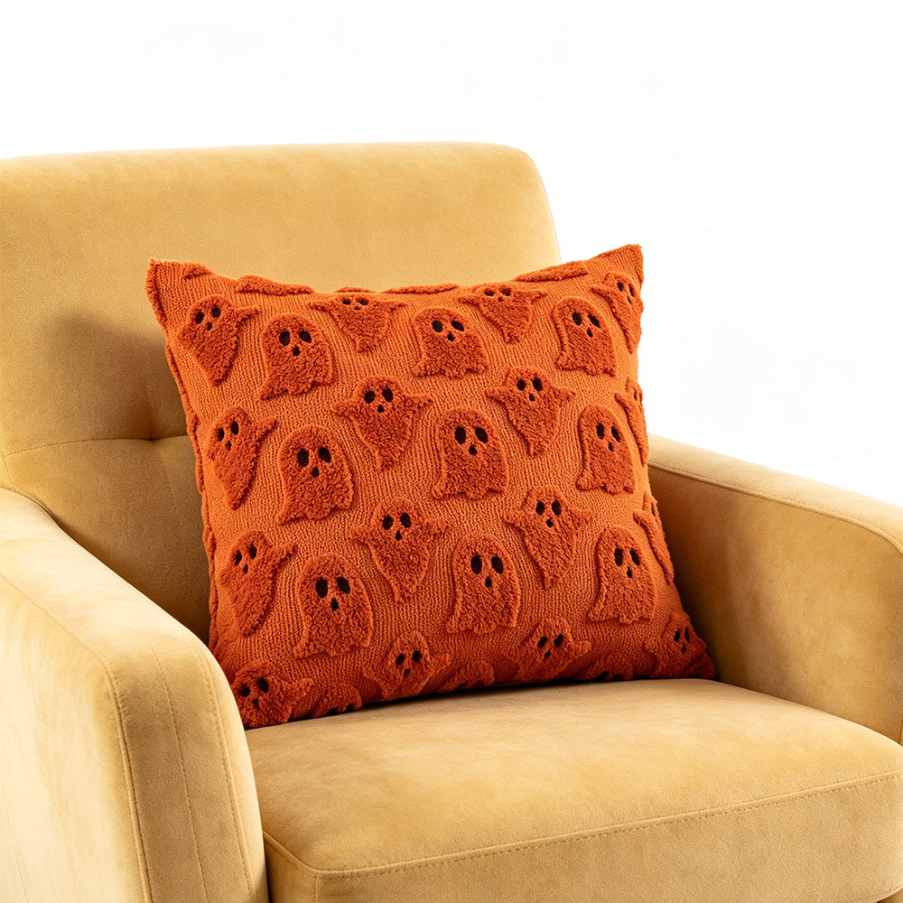 Cute Halloween Ghost Pillow Cover with Zipper for Living Room Bedroom Office