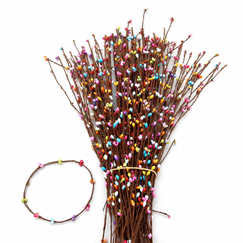 100 PCS Faux Pussy Willow Branches Realistic Artificial Willow Stems for DIY Crafts