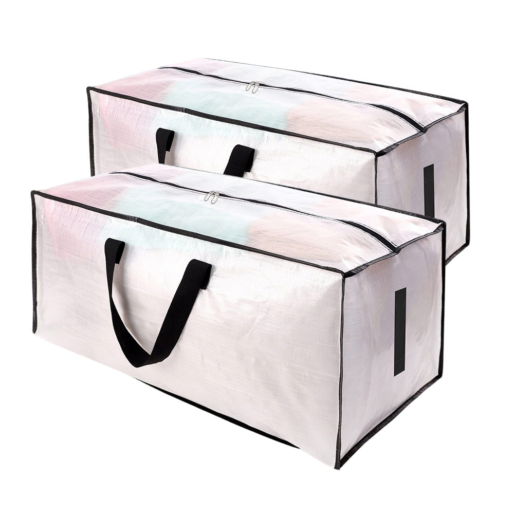 2X83L Moving Bag with Dual Zippers Handles Large Storage Bag for Home School