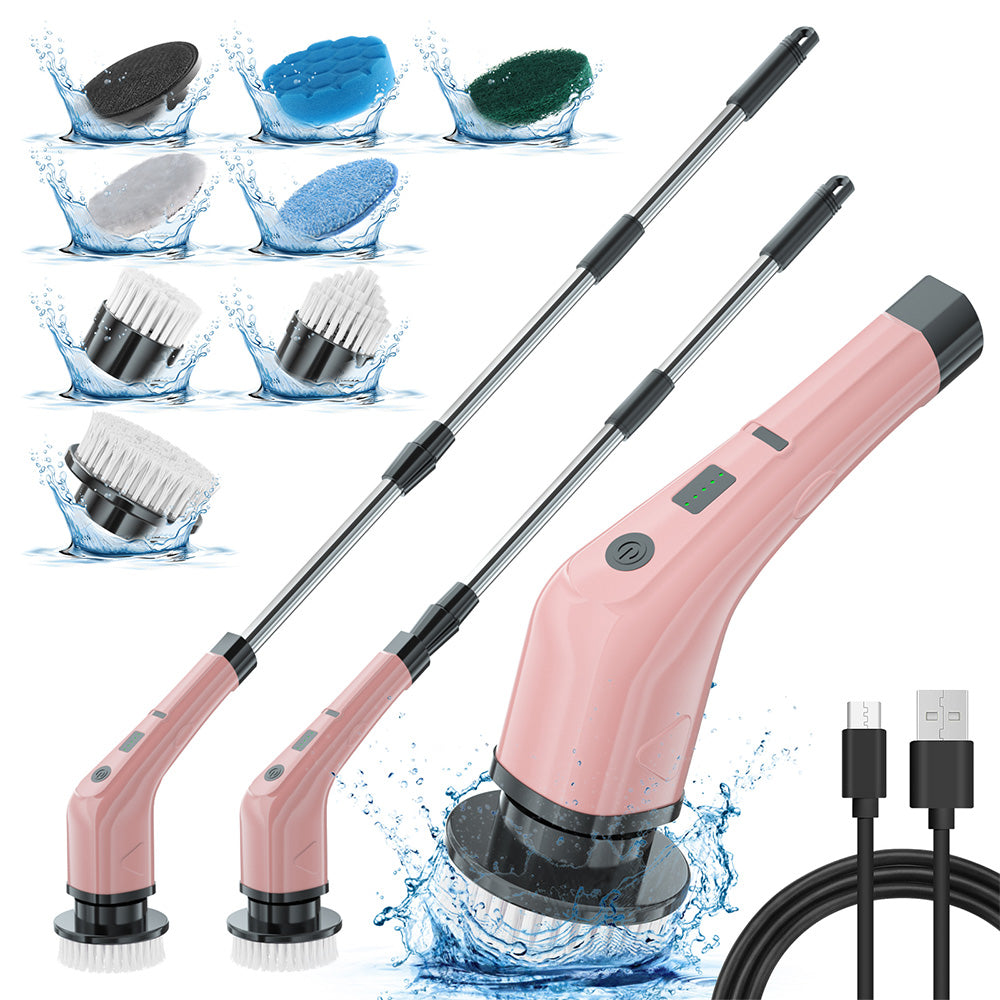 Electric Spin Scrubber Cordless Shower Scrubber With 7 Replaceable Brush Heads