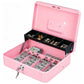 Locking Cash Box with Lock Money Box with Cash Tray