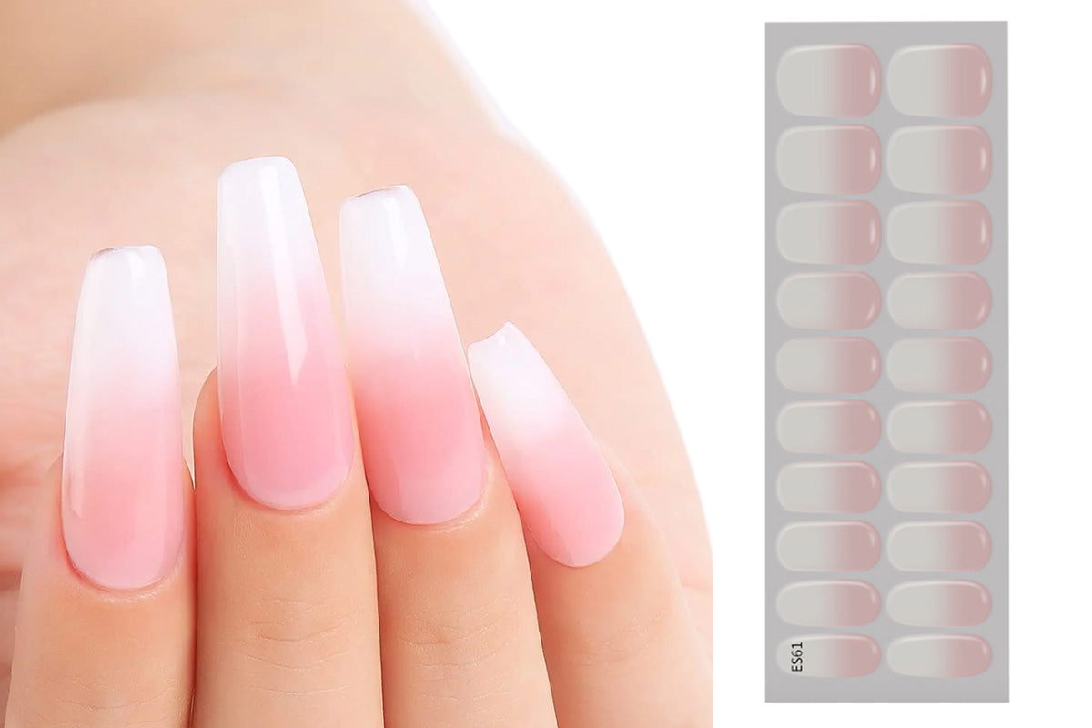 5 Set Semi Cured Gel Nail Wraps Gradient Jelly Nail Wraps UV Curable Self-Adhesive Nail Stickers DIY Nail Art