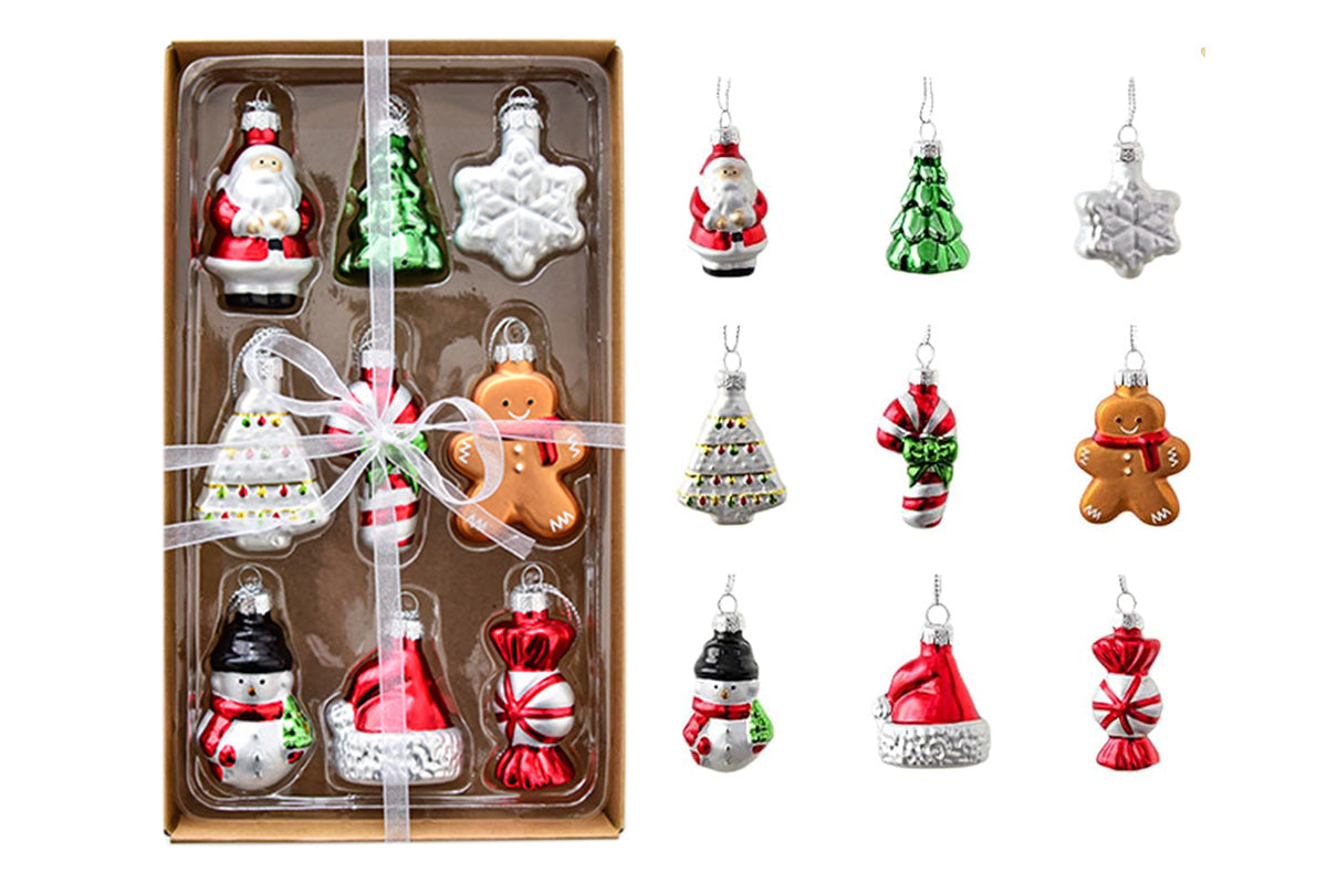 Glass Painted Christmas Ornaments Christmas Tree Hanging Decorations