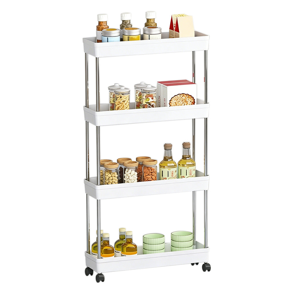 Slim Rolling Storage Cart Bathroom Shelves Organizer for Kitchen Laundry