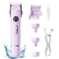 4-in-1 Women's Dual Heads Electric Shaver Cordless Body Hair Trimmer with 4 Heads Hair Removal Kit