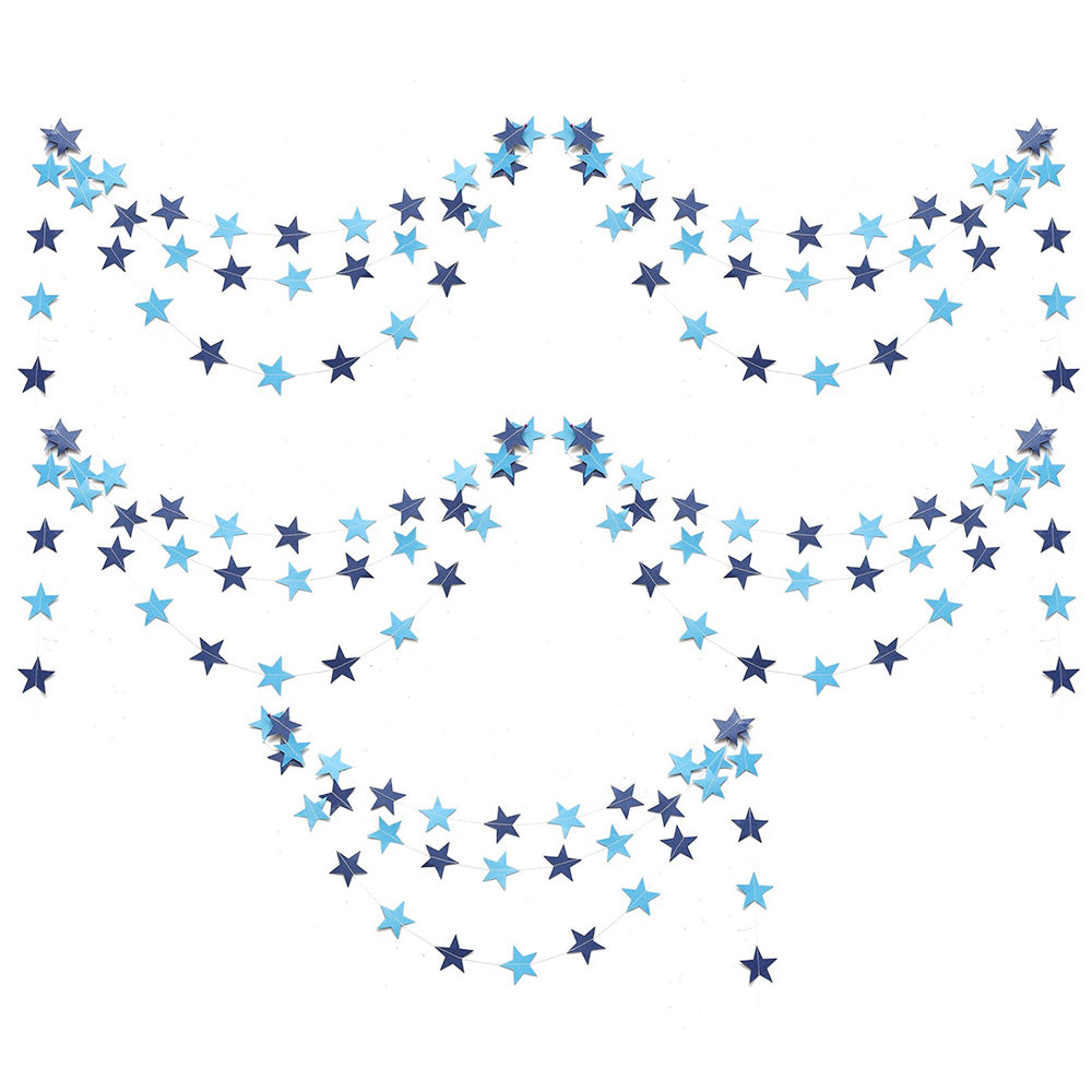 5 Pack 4m Thick Paper Star Garland Bunting Banners for Parties Weddings