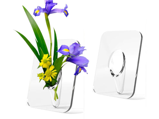 Clear Acrylic Photo Frame Shaped Flower Vase Picture Frame Vase