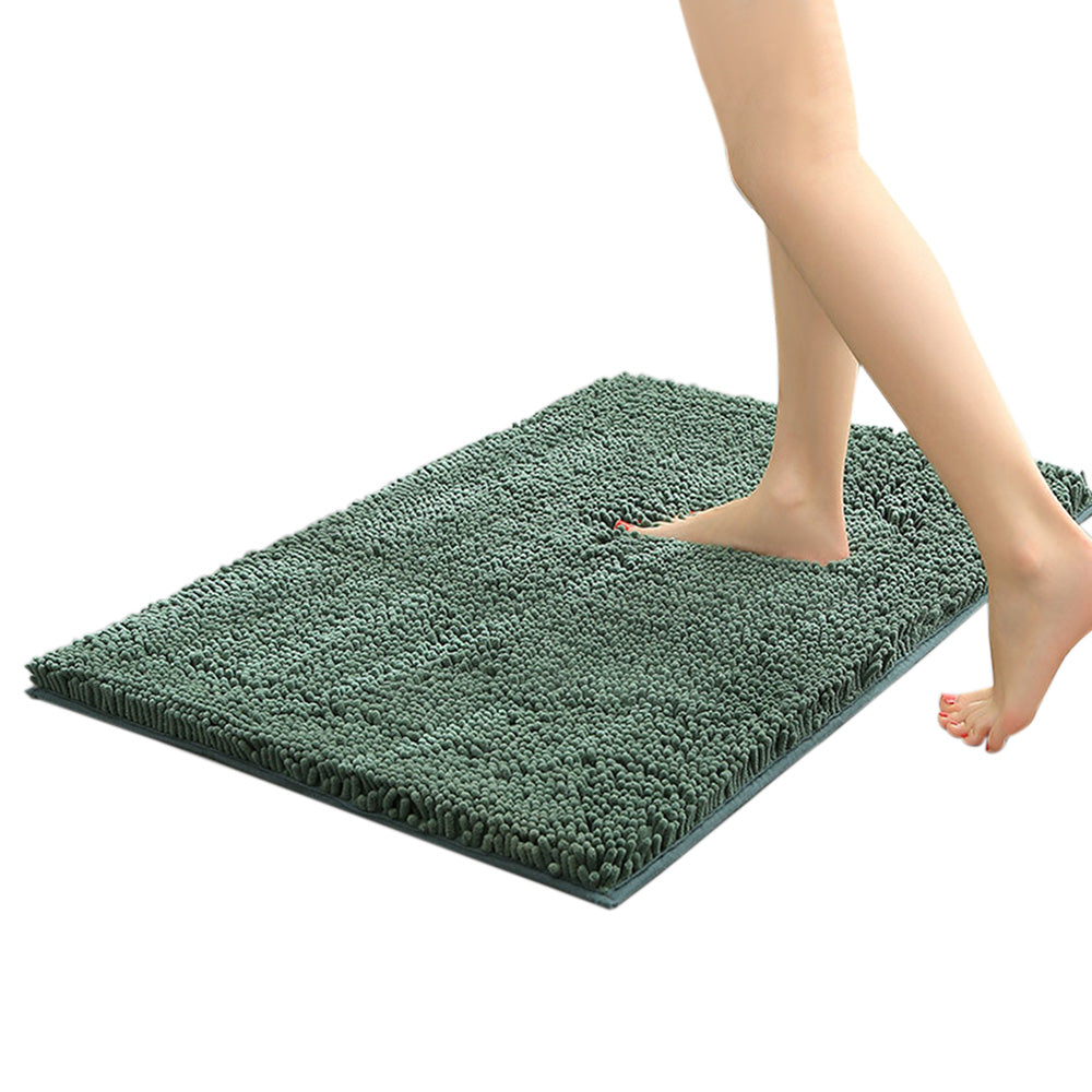 Extra Soft Absorbent Bathroom Rug Machine Washable Bath Mat for Bathroom Floor-Green
