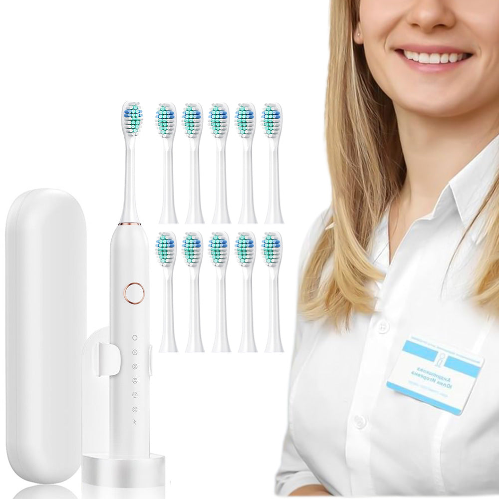 22000 VPM Electric Toothbrush with 10 Brush Heads and 6 Modes Toothbrush Sets