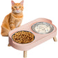 Elevated Double Stainless Steel Pet Food and Water Bowl Set
