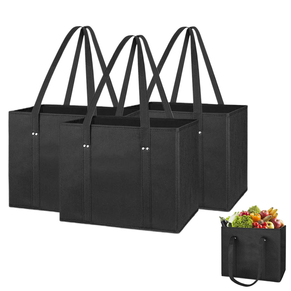 Reusable Shopping Bags 33x26x28cm Foldable Grocery Bags with Long Handles