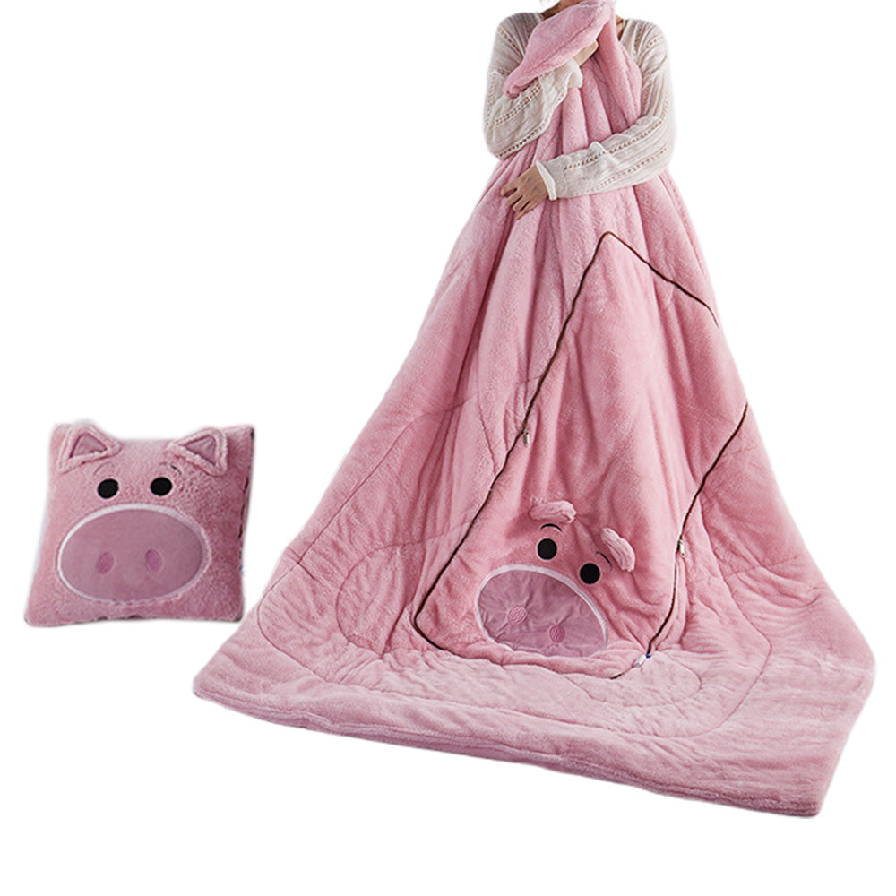 Pillow Blanket Throws Back Support Cushion