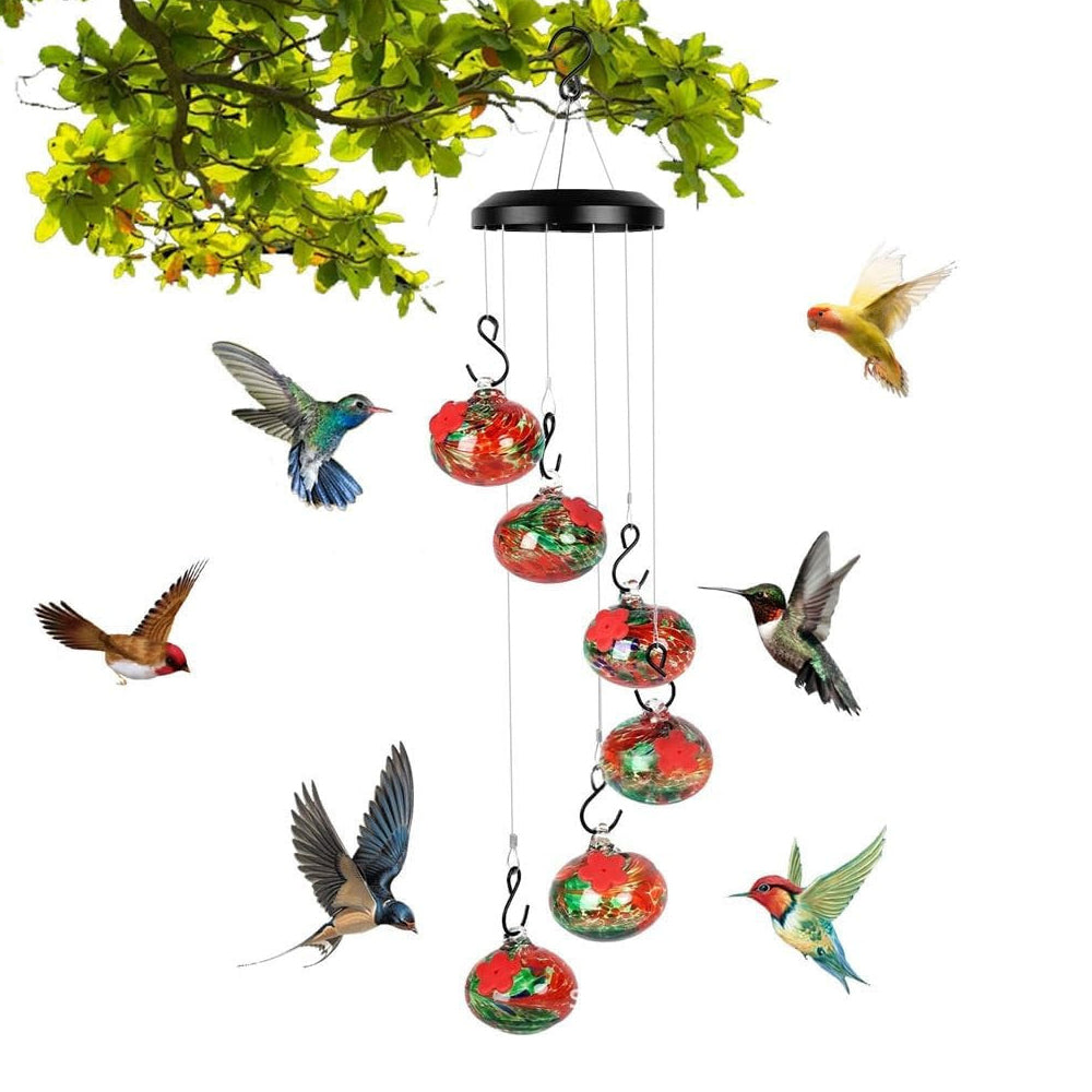 Plastic Hanging Wind Chime Hummingbird Feeder