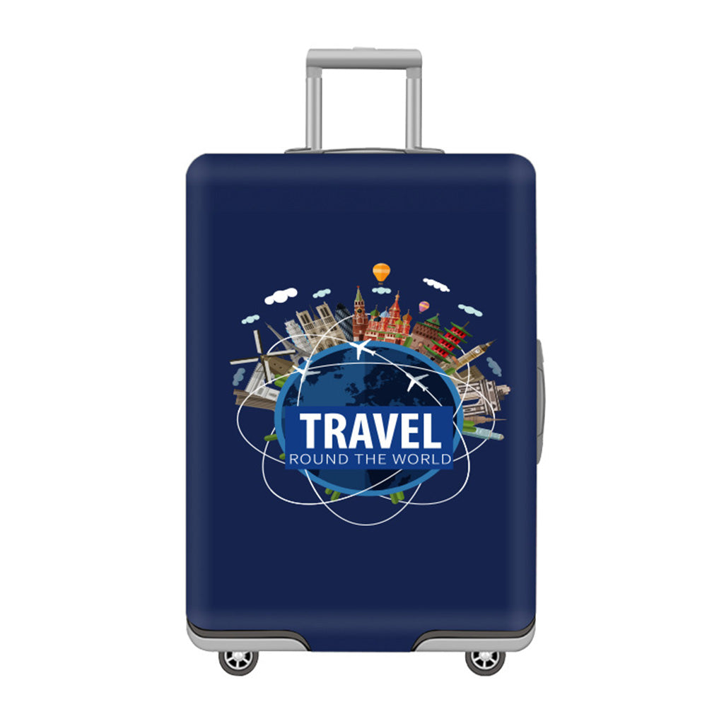 Thicker Luggage Cover Elastic Suitcase Cover Fits 18-21inch Travel Washable Cover-Navy