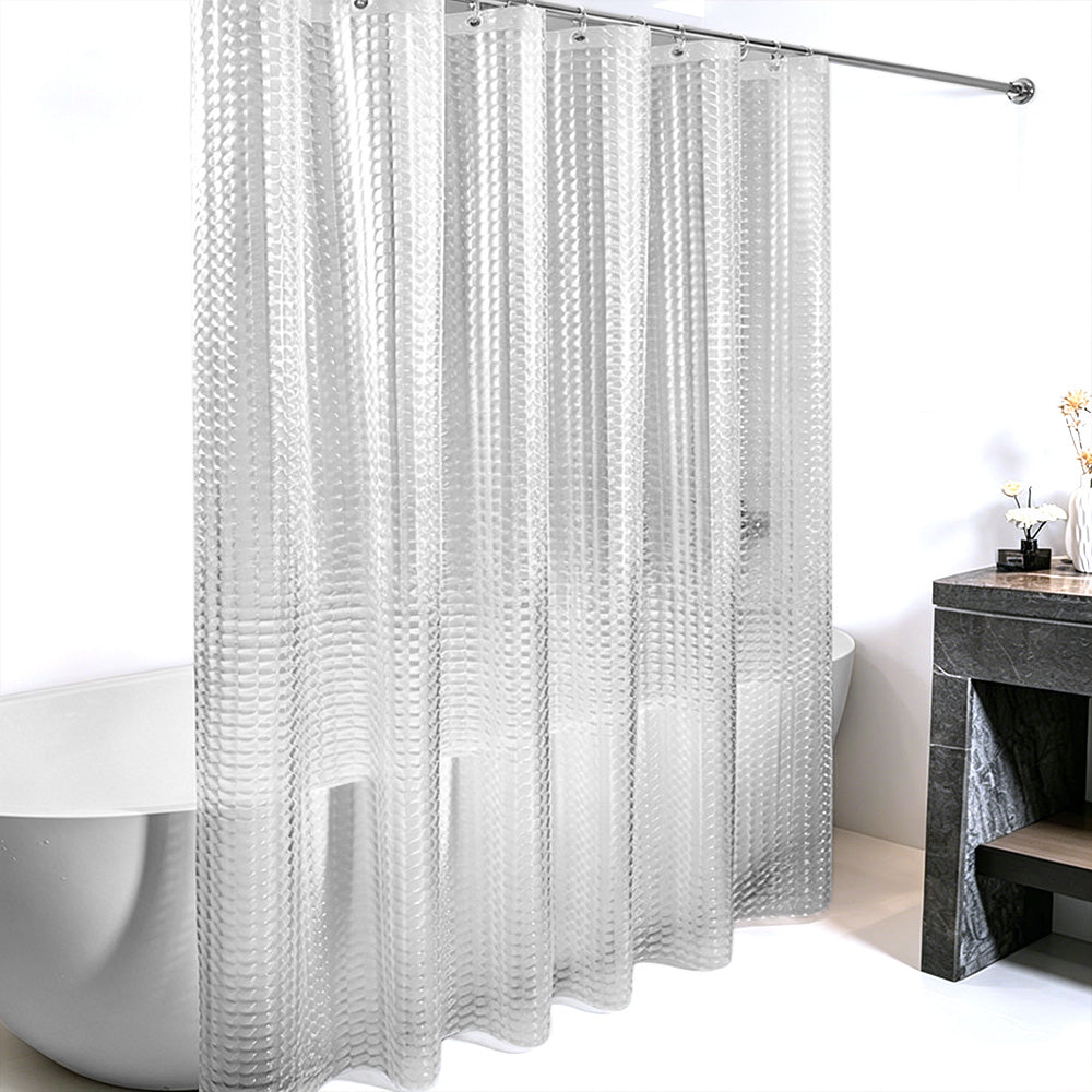 PEVA Thickened Shower Curtain Liner 180x180cm with Rustproof Grommets and Hooks