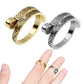 2Pcs Adjustable Knitting Crochet Loop Ring Open Yarn Guide Crochet Ring-Gold, Silver