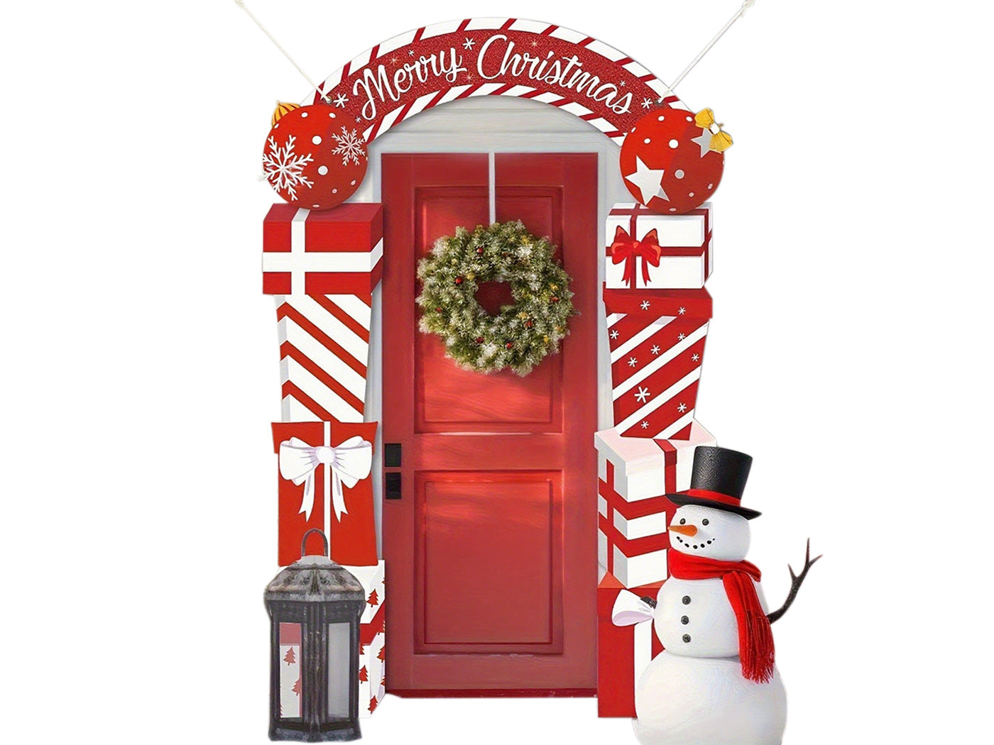Christmas Decorations Merry Christmas Hanging Banner Porch Sign Xmas Banner Christmas Door Cover