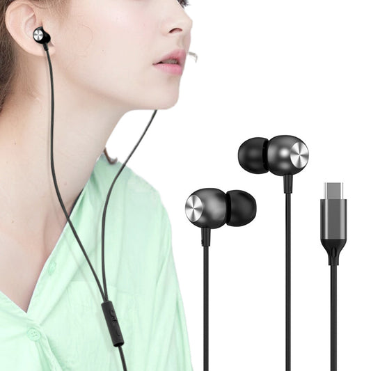 Type-C Wired Earbuds with Mic for iPhone and Samsung Comfortable Fit