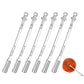 6Pcs Mini Metal Scoop Portable Small Sampling Spoon for Spice and Coffee