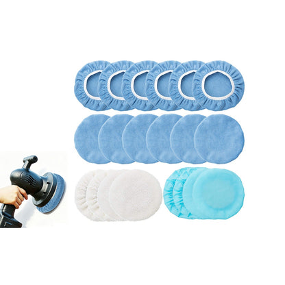 20 Piece Car Detailing Cleaning Polishing Pad and Fiber Cloth Set