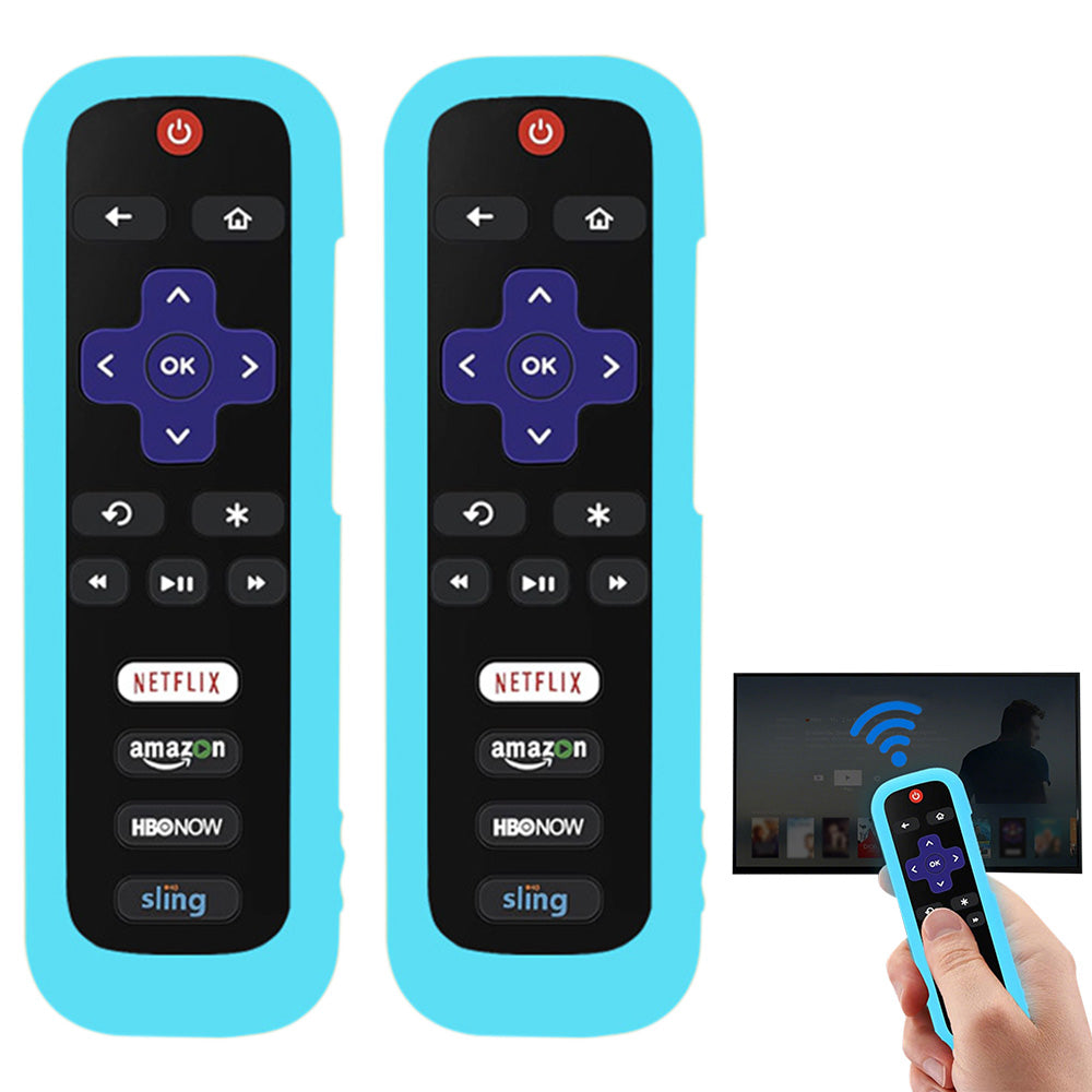 2 Pack Glow in The Dark Silicone Case Cover for Roku TV Remote