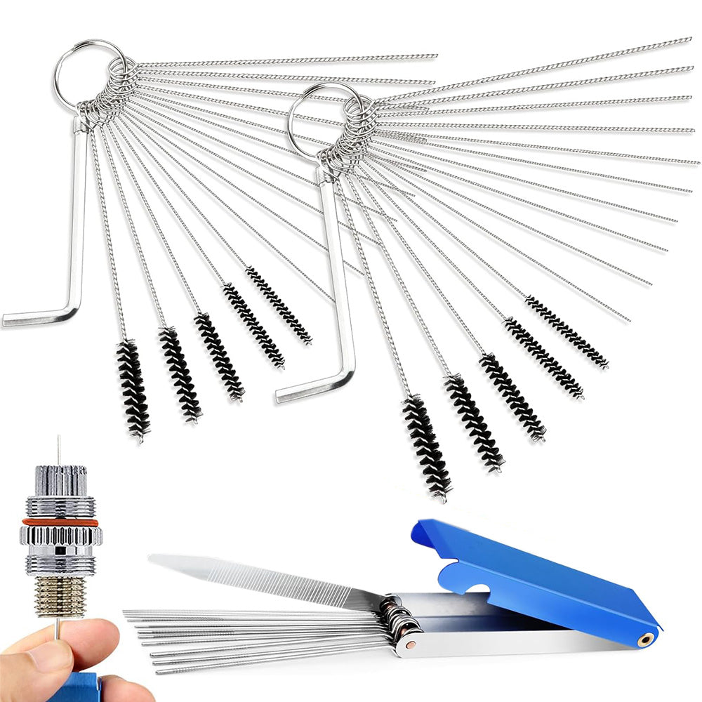 Carburetor Cleaning Brush Kit with 13 Wires Set and Multiple Sizes for Different Cleaning Needs
