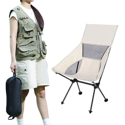Lightweight Folding High Back Camping Chair With Head Support For Outdoor