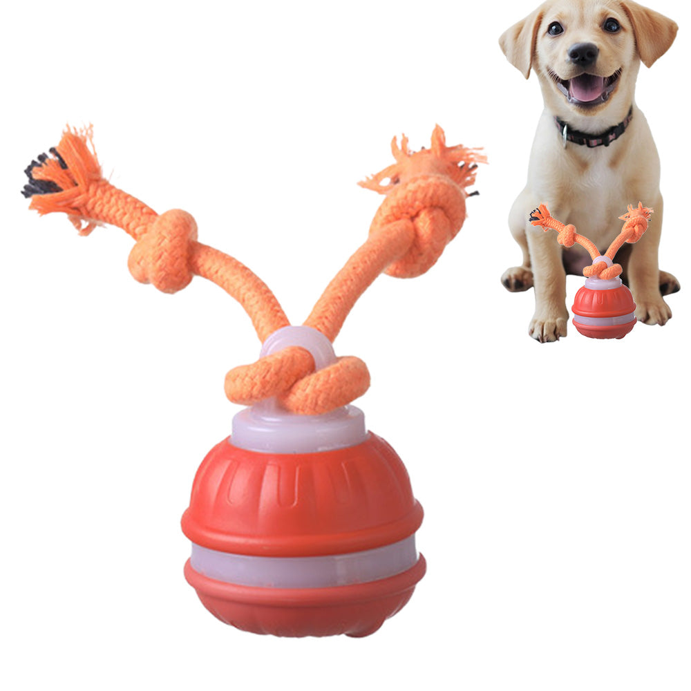 Interactive Dog Ball Toy Electronic Rolling Ball Rope Chew Toy