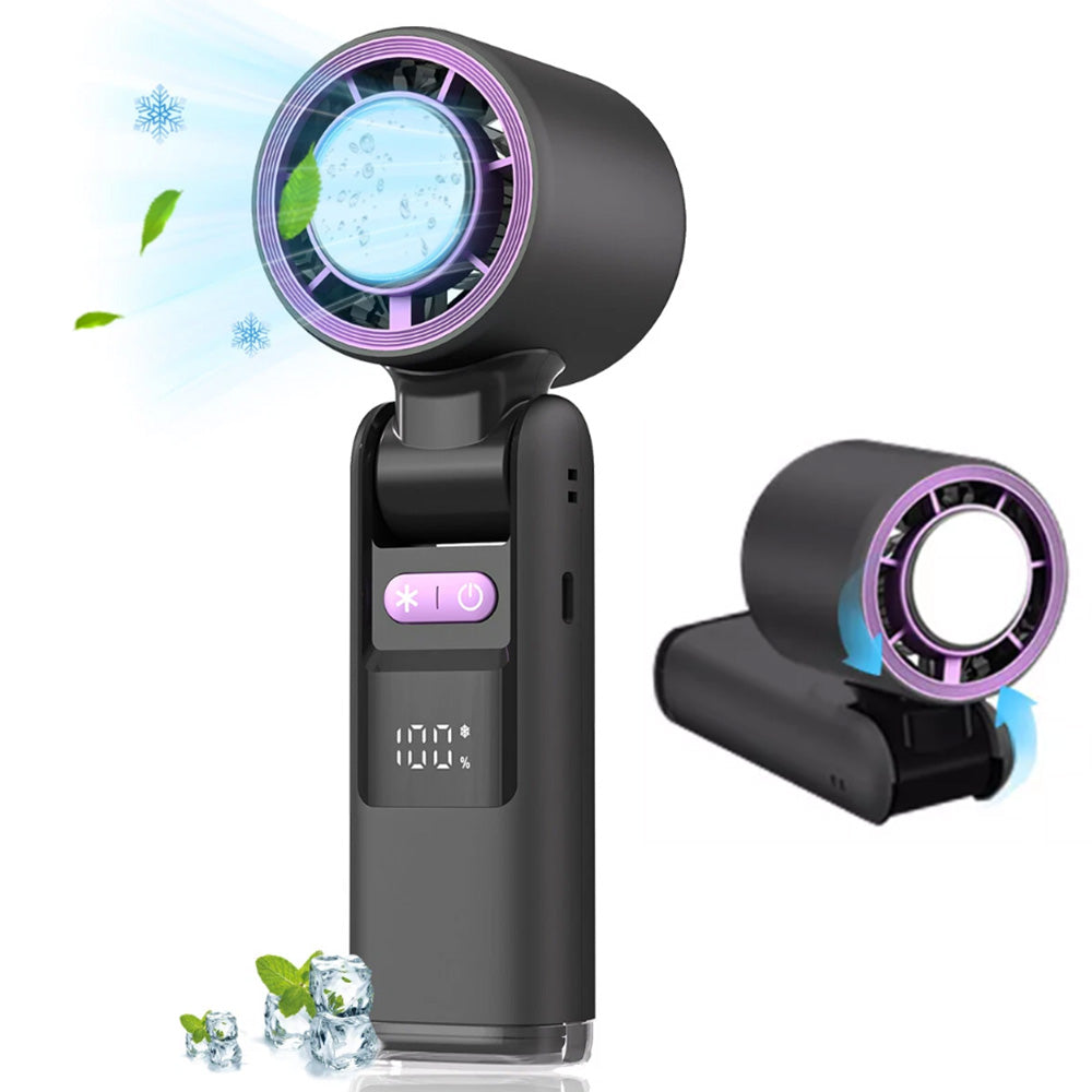 100 Speeds Digital Display Cold Compress Cooling Fan USB Fan with Lanyard
