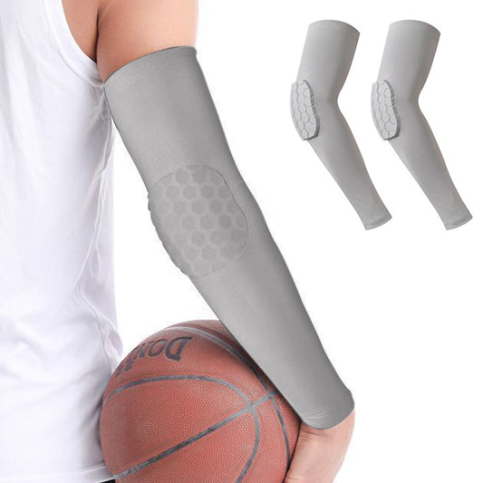 2Pcs Elbow Brace Compression Sleeve with Honeycomb lining for Tennis Weightlifting Golf-Grey