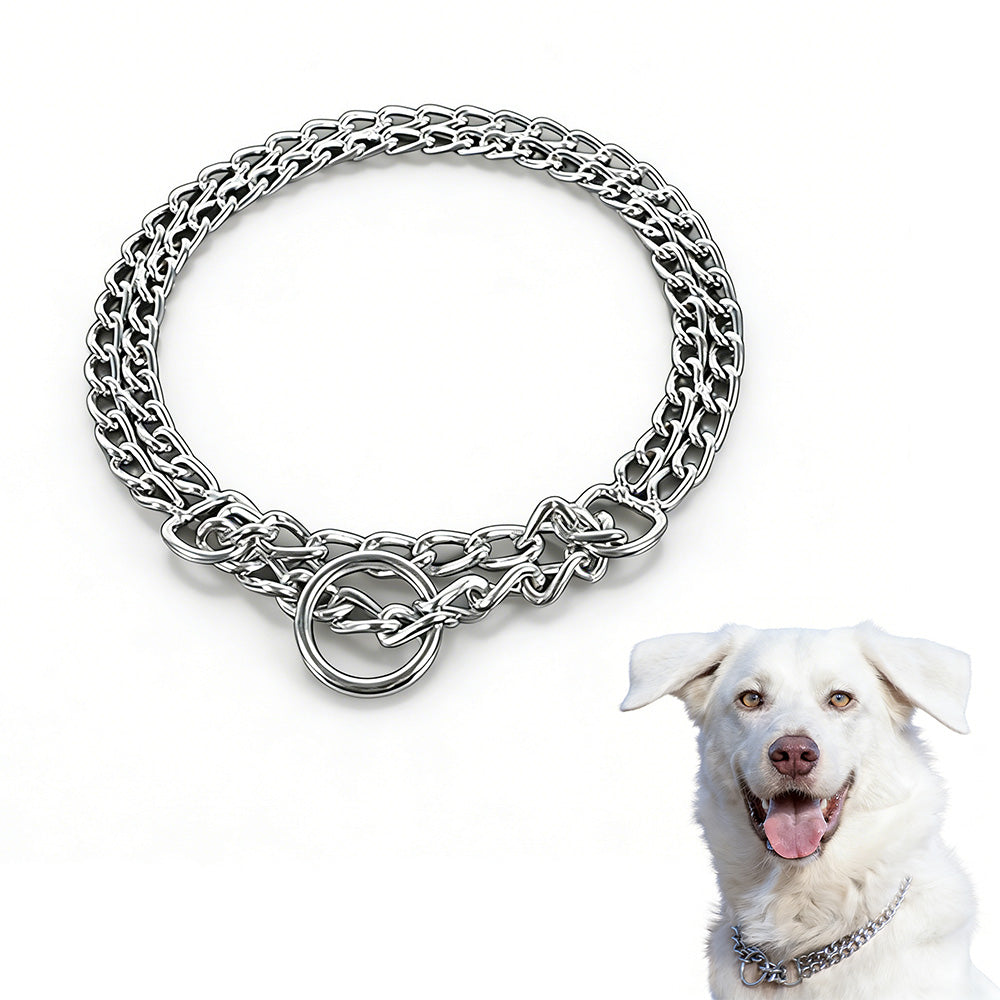 Dog Training Slip Collar Double-Row Chain for Large Dogs