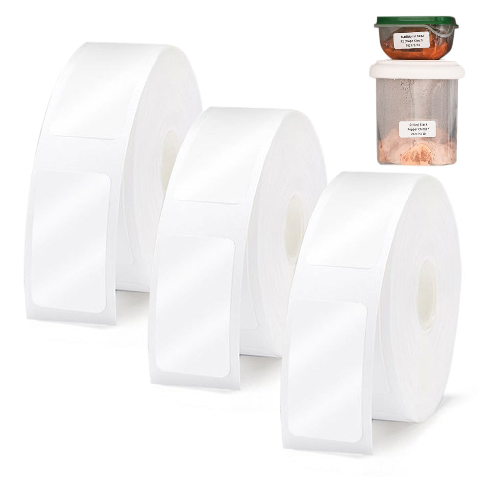 3 Rolls Label Paper for Phomemo D30 Self Adhesive Thermal Labels for Office Study Home