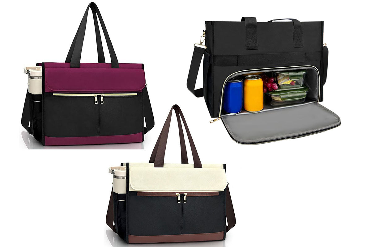 Lunch Tote Bag With Insulated Lunch Box Compartment For Travel And Leisure