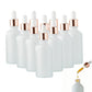 10 Pack Glass Dropper Bottles Rose Gold Caps for Essential Oils 15ml 30ml 50ml