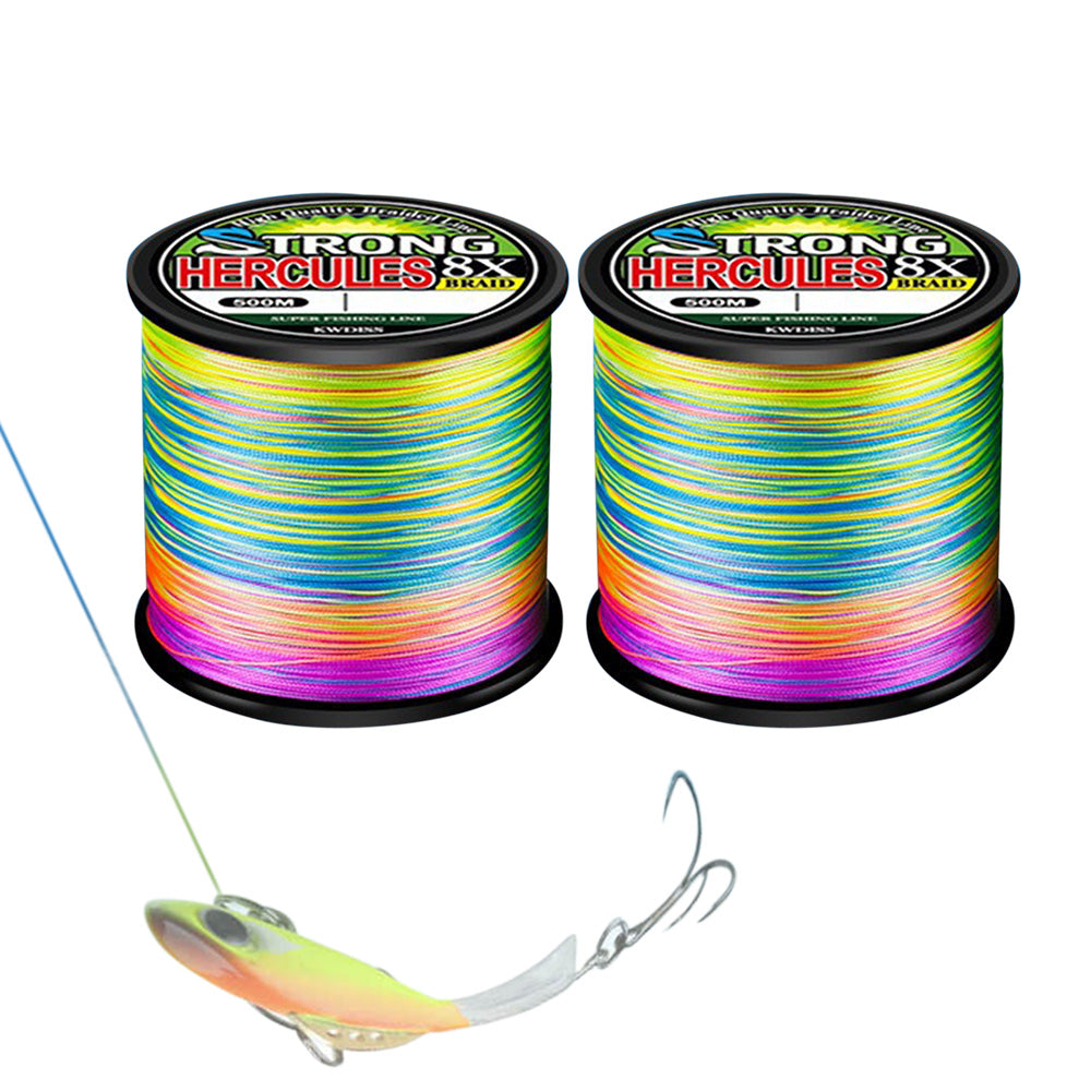 2X500m Multicolor PE Braided Fishing Line 8 Strands Braid Fishing Line